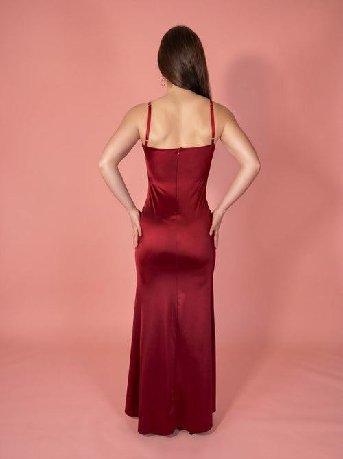 Abito Lungo in Chiffon Rosa