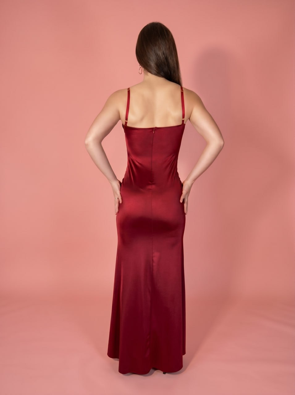 Abito Lungo in Chiffon Rosa