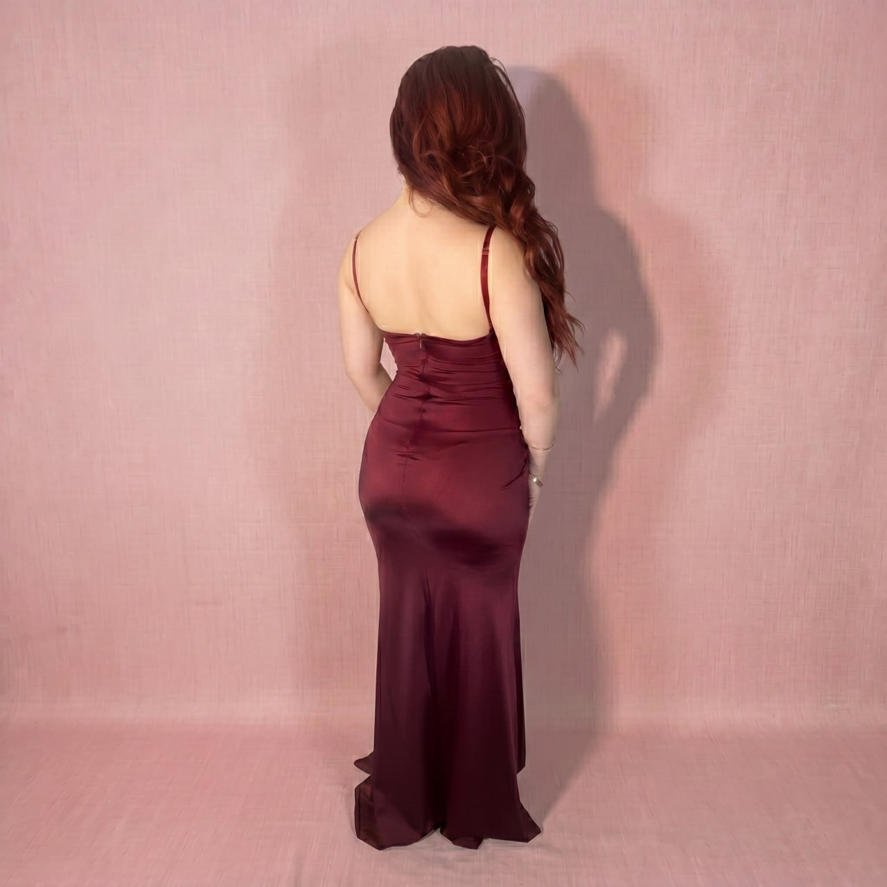 Abito Lungo in Chiffon Rosa